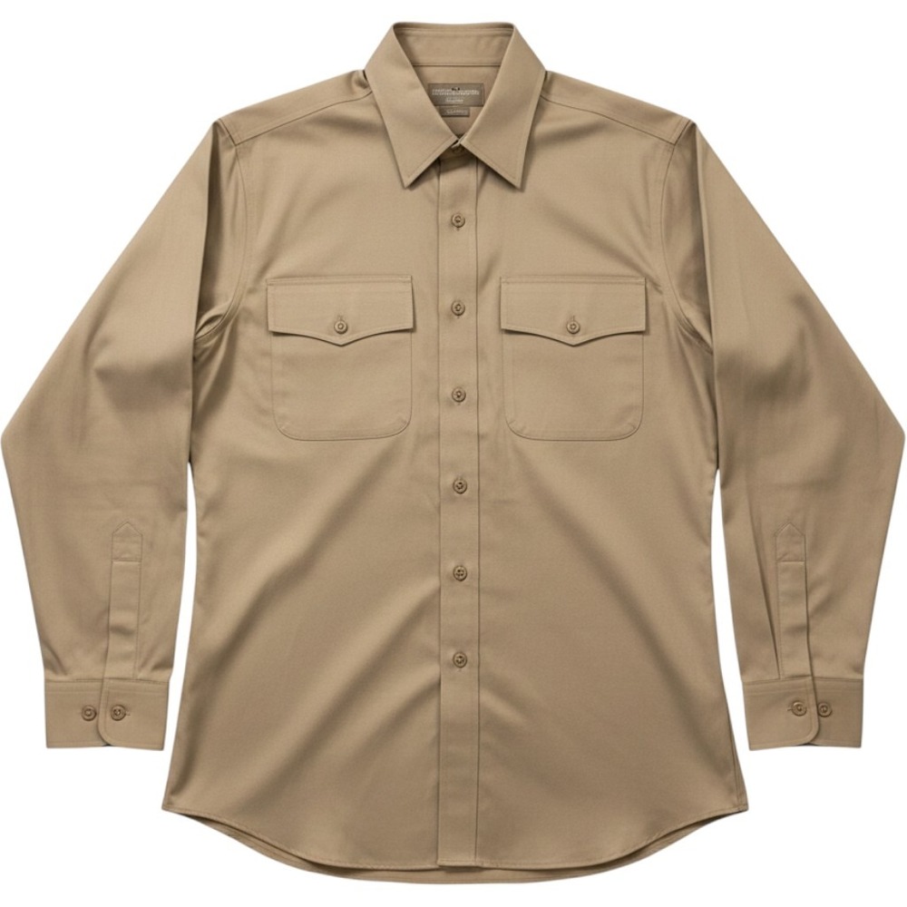 Flying Cross Mens AGSU Enlisted Classic Shirt Tan Cotton 16 32/33 F1 15N5610-EC